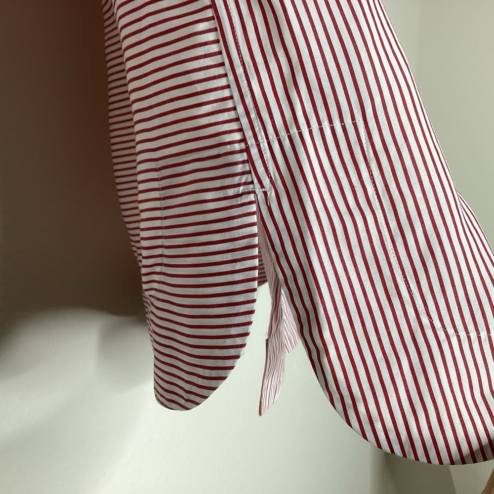 Hinson Wu Aileen Popover Top Red Stripes 3/4 Sleeves Sz 2(S) - Picture 5 of 10